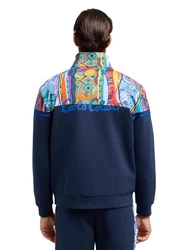 CARLO COLUCCI Sweatjacke Di Tonno Dunkelblau/Blau/Hellblau