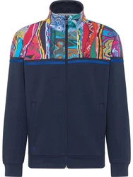 CARLO COLUCCI Sweatjacke Di Tonno Dunkelblau/Blau/Hellblau