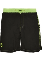 URBAN CLASSICS UC Logo Swim Shorts Grün/Neonfarben/Dunkelgrün