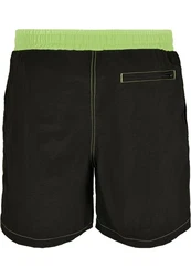 URBAN CLASSICS UC Logo Swim Shorts Grün/Neonfarben/Dunkelgrün