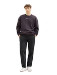 TOM TAILOR Denim Sweatshirt mit Logoprint Lila/Dunkelblau
