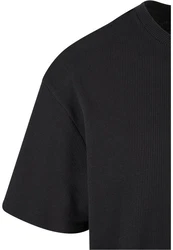 URBAN CLASSICS T-Shirt Urban Classics Herren Waffle Tee Schwarz/Dunkelgrau