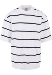 URBAN CLASSICS T-Shirt Urban Classics Herren Oversized Sleeve Modern Stripe Tee Dunkelblau/Weiß/Creme