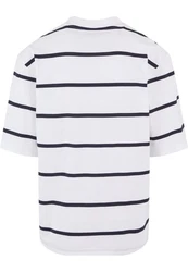 URBAN CLASSICS T-Shirt Urban Classics Herren Oversized Sleeve Modern Stripe Tee Dunkelblau/Weiß/Creme