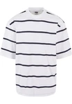 URBAN CLASSICS T-Shirt Urban Classics Herren Oversized Sleeve Modern Stripe Tee Dunkelblau/Weiß/Creme