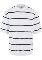 URBAN CLASSICS T-Shirt Urban Classics Herren Oversized Sleeve Modern Stripe Tee Dunkelblau/Weiß/Schwarz/Creme