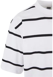 URBAN CLASSICS T-Shirt Urban Classics Herren Oversized Sleeve Modern Stripe Tee Dunkelblau/Weiß/Schwarz/Creme