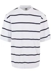 URBAN CLASSICS T-Shirt Urban Classics Herren Oversized Sleeve Modern Stripe Tee Dunkelblau/Weiß/Schwarz/Creme