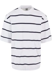 URBAN CLASSICS T-Shirt Urban Classics Herren Oversized Sleeve Modern Stripe Tee Dunkelblau/Weiß/Schwarz/Creme