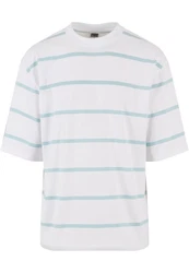 URBAN CLASSICS T-Shirt Urban Classics Herren Oversized Sleeve Modern Stripe Tee Hellblau/Türkis/Weiß/Grau/Blau