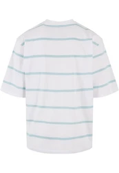 URBAN CLASSICS T-Shirt Urban Classics Herren Oversized Sleeve Modern Stripe Tee Hellblau/Türkis/Weiß/Grau/Blau