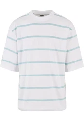 URBAN CLASSICS T-Shirt Urban Classics Herren Oversized Sleeve Modern Stripe Tee Hellblau/Türkis/Weiß/Grau/Blau