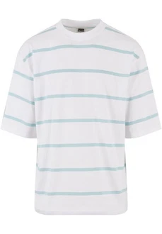 URBAN CLASSICS T-Shirt Urban Classics Herren Oversized Sleeve Modern Stripe Tee Hellblau/Türkis/Weiß/Grau/Blau