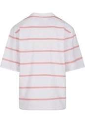 URBAN CLASSICS T-Shirt Urban Classics Herren Oversized Sleeve Modern Stripe Tee Rosa/Weiß/Rot