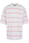 URBAN CLASSICS T-Shirt Urban Classics Herren Oversized Sleeve Modern Stripe Tee Rosa/Weiß/Rot