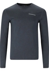 ENDURANCE Langarmshirt Abdon schwarzmeliert/weiß