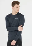 ENDURANCE Langarmshirt Abdon schwarzmeliert/weiß