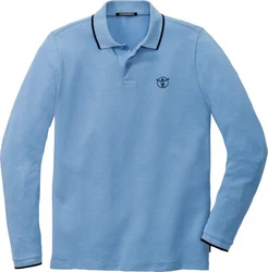 Chiemsee Langarm-Poloshirt Blau/Hellblau