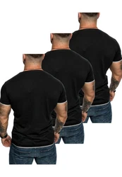 Amaci&Sons T-Shirt LAKEWOOD 3er-Pack Herren Basic mit Rundhalsausschnitt 