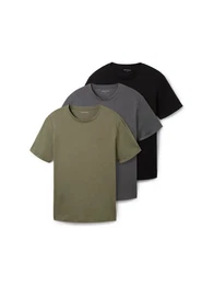 T-Shirt (Packung, 3-tlg) mit Logo-Stickerei