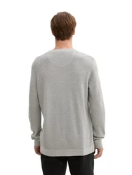 TOM TAILOR Strickpullover Rundhals Grau/Weiß/Grün/Hellgrau/Dunkelgrau