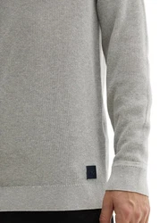 TOM TAILOR Strickpullover Rundhals Grau/Weiß/Grün/Hellgrau/Dunkelgrau