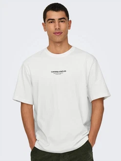Only & Sons Rundhalsshirt ONSCURATED schwarz / weiß Only & Sons Rundhalsshirt ONSCURATED schwarz / weiß