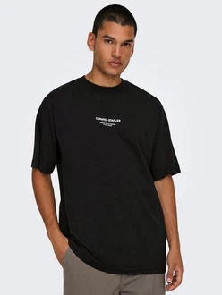 Only & Sons Rundhalsshirt ONSCURATED schwarz/weiß Only & Sons Rundhalsshirt ONSCURATED schwarz/weiß