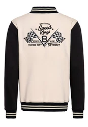 KingKerosin Collegejacke Speed Kings V8 Beige/Creme/Schwarz