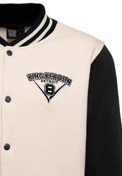 KingKerosin Collegejacke Speed Kings V8 Beige/Creme/Schwarz