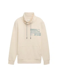 TOM TAILOR Sweatshirt mit Textprint Beige/Khaki