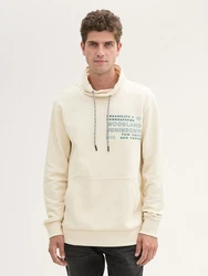 TOM TAILOR Sweatshirt mit Textprint Beige/Khaki