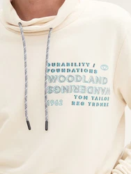 TOM TAILOR Sweatshirt mit Textprint Beige/Khaki