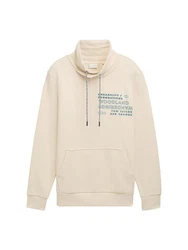 TOM TAILOR Sweatshirt mit Textprint Beige/Khaki