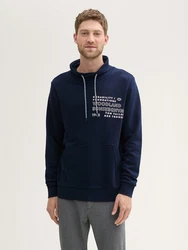 TOM TAILOR Sweatshirt mit Textprint Dunkelblau