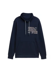 TOM TAILOR Sweatshirt mit Textprint Dunkelblau
