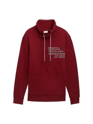 TOM TAILOR Sweatshirt mit Textprint Dunkelrot/Bordeaux