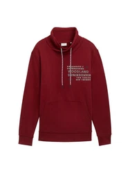 TOM TAILOR Sweatshirt mit Textprint Dunkelrot/Bordeaux