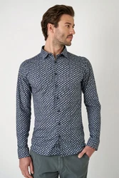 DESOTO Langarmhemd Raglanschnitt Grau/Blau
