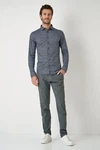 DESOTO Langarmhemd Raglanschnitt Grau/Blau