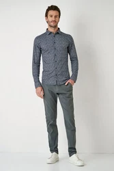 DESOTO Langarmhemd Raglanschnitt Grau/Blau