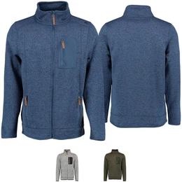 Strickfleecejacke OP7 Jagd Fleecepullover Strickfleece Freizeitpullover hochgeschlossen