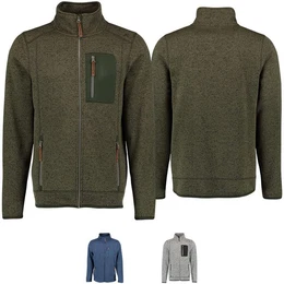 Strickfleecejacke OP7 Jagd Fleecepullover Strickfleece Freizeitpullover hochgeschlossen
