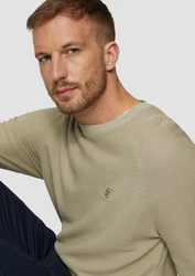 s.Oliver Strickpullover mit Struktur und Label-Patch Garment Dye 
