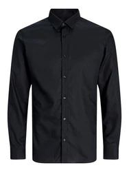 Jack & Jones Langarmhemd JJJOE STRUCTURE SHIRT LS Schwarz/Dunkelblau
