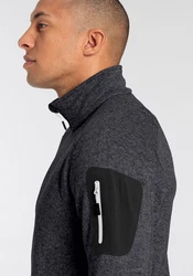 CMP Strickfleecejacke MAN JACKET FIX HOOD Dunkelgrau/Grau/Hellgrau
