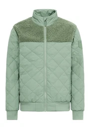 Fleecejacke Quiltholm gesteppt, Fleece im oberen Anteil, silberne Details