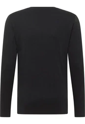 MUSTANG Langarmshirt Schwarz/Dunkelblau/Dunkelgrau