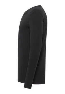 MUSTANG Langarmshirt Schwarz/Dunkelblau/Dunkelgrau