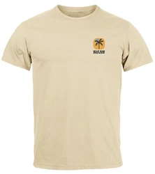 Neverless Print-Shirt Herren T-Shirt Backprint Leopard Spruch Out of Office Sommer Khaki/Beige/Braun/Gold